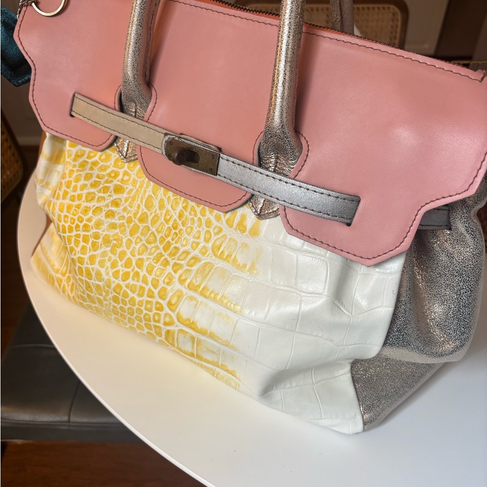 Stylish Pink and Blue Women's Bag